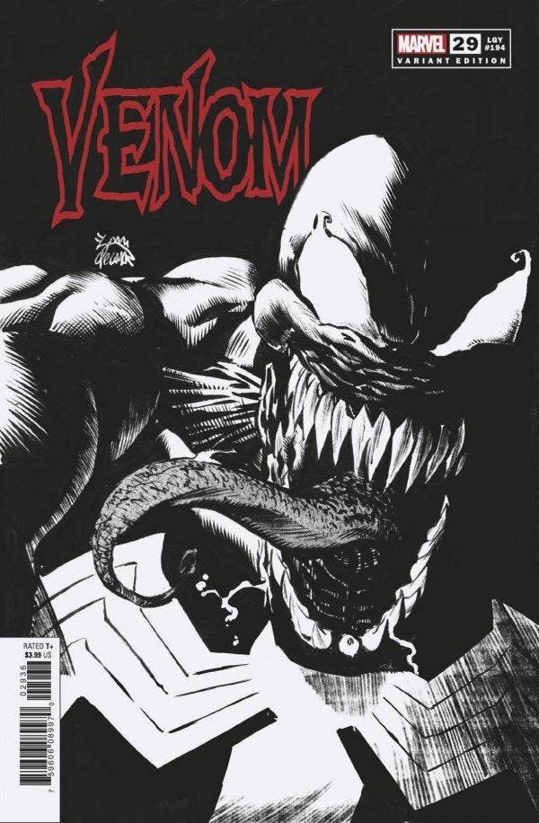 Venom #29 (2020) - 1:25 Ryan Stegman Black & White Variant