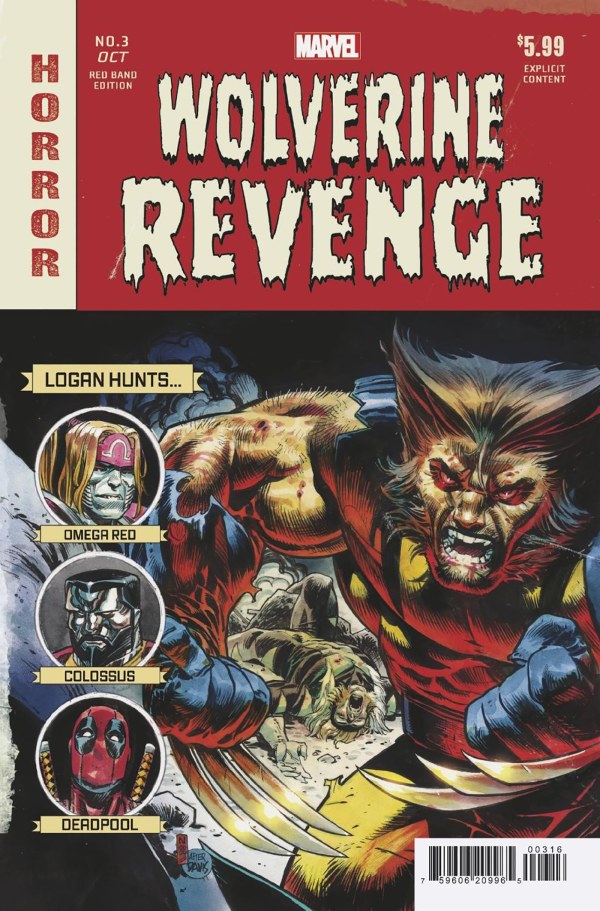 Wolverine: Revenge #3 Red Band Edition (2024) - 1:25 Nic Klein "Horror Homage" Variant