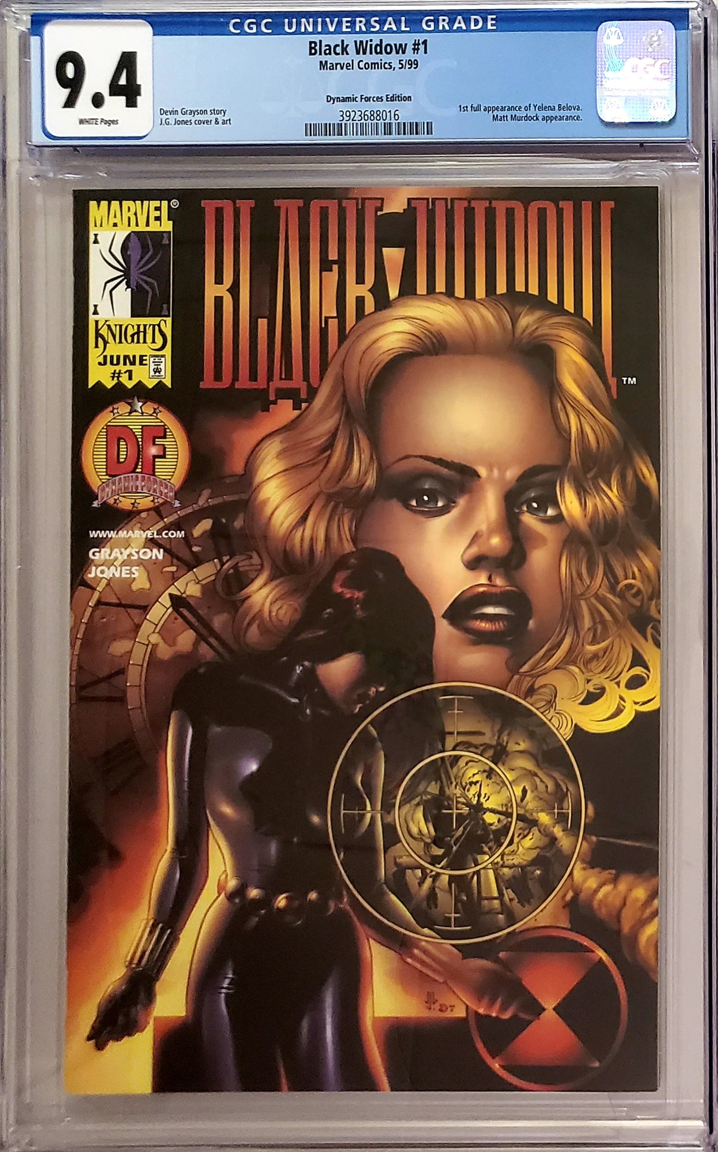 Black Widow #1 (1999) - J.G. Jones Dynamic Forces Variant - CGC 9.4