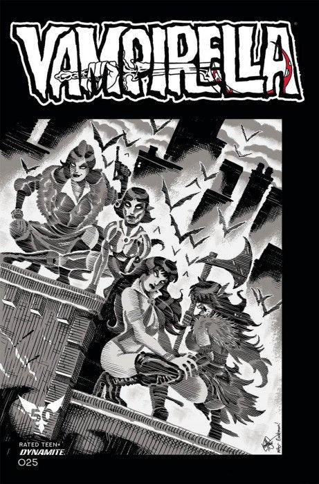 Vampirella #25 (2021) - 1:11 Ken Haeser B&W "TMNT Homage" Variant