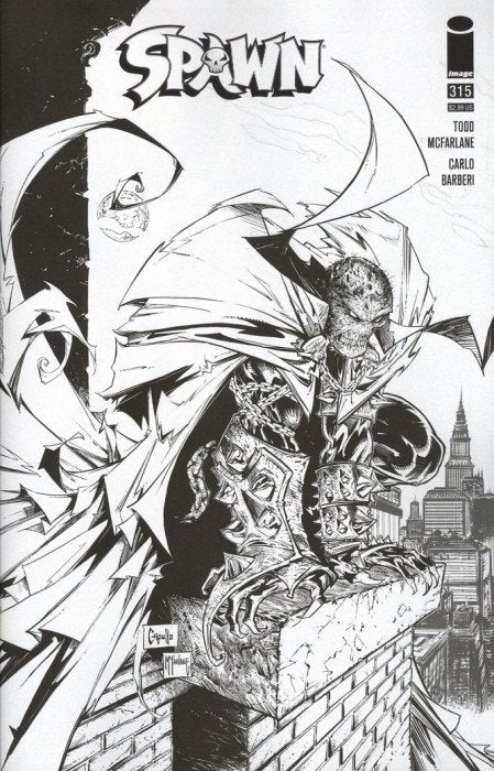 Spawn #315 (2021) - 1:5 Greg Capullo & Todd McFarlane B&W Variant