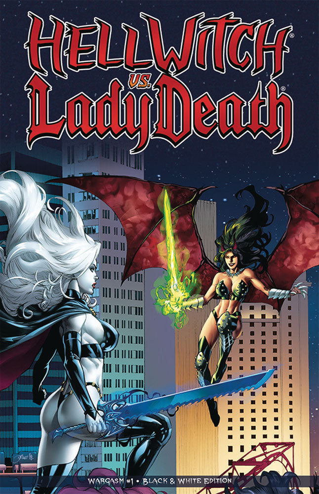 Hellwitch vs Lady Death: Wargasm #1 Black & Whtie Edition (2022) - Diego Bernard Variant