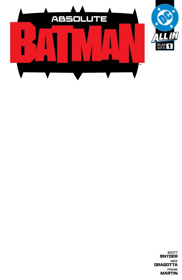 Absolute Batman #1 (2024) - 4th Printing - Blank Variant