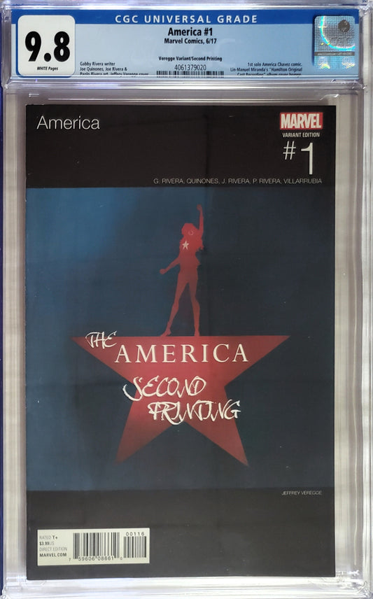 America #1 (2017) - 2nd Printing - Jeffrey Veregge "Hip Hop" Variant - CGC 9.8