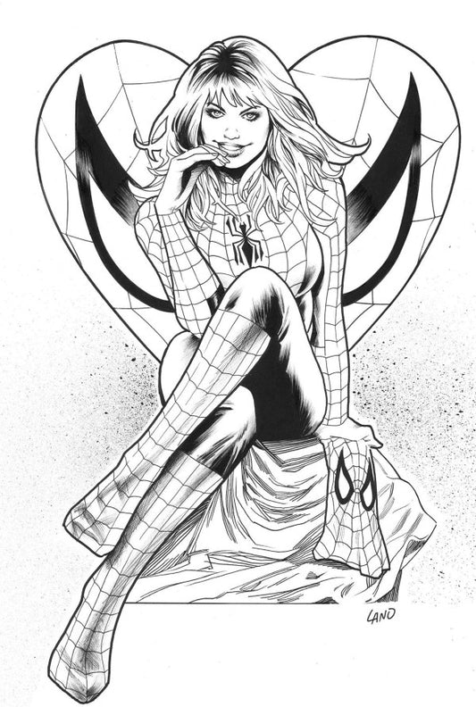 Amazing Spider-Man #25 (2023) - 1:50 Greg Land Black & White Virgin Variant