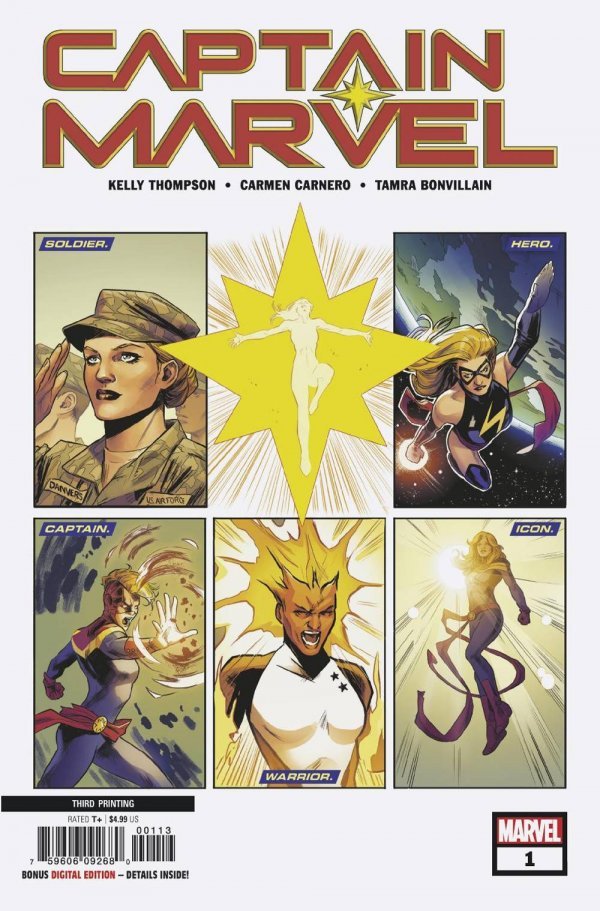 Captain Marvel #1 (2019) - Carmen Carnero 3rd Printing Variant