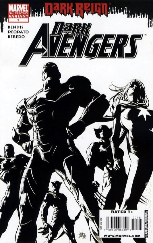 Dark Avengers #1 (2009) - 3rd Printing Mike Deodato Jr. Black & White Variant