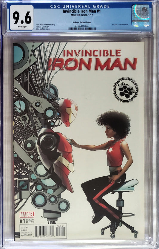 Invincible Iron Man #1 (2017) - 1:10 Mike McKone "STEAM" Variant - CGC 9.6