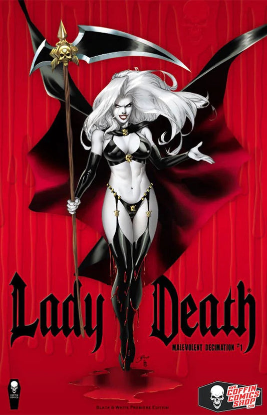 Lady Death: Malevolent Decimation #1 Black & White Premiere Edition (2021) - Diego Bernard Variant