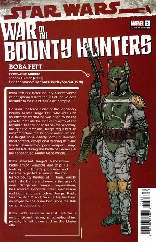 Star Wars: War of the Bounty Hunters #5 (2021) - Ron Frenz "Bounty Hunter Handbook" Variant