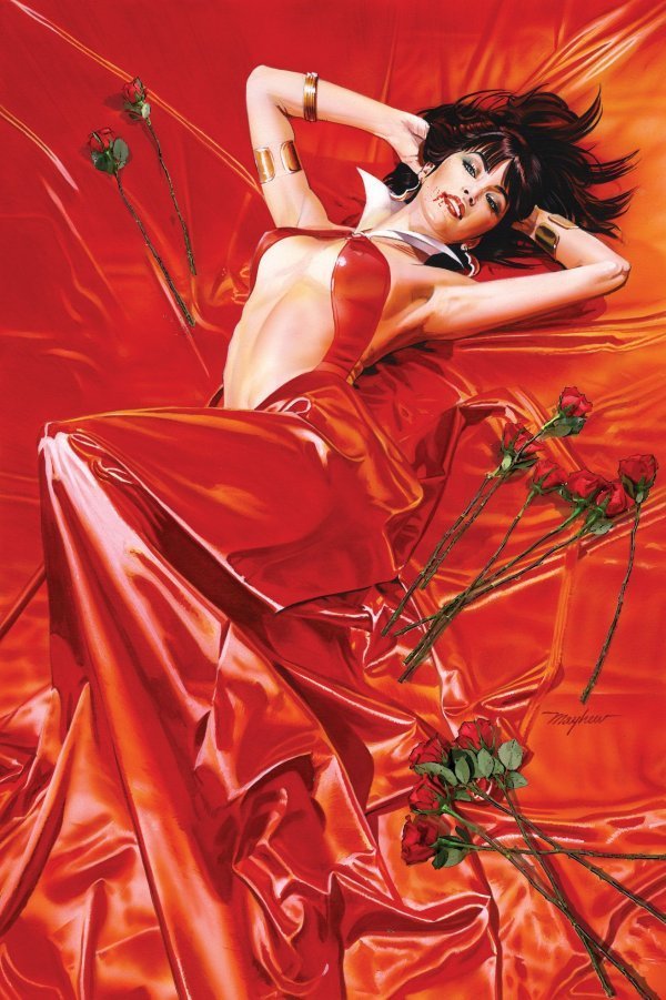 Vampirella: Roses for the Dead #1 (2018) - Exclusive Mike Mayhew "Scattered Roses" Virgin Variant